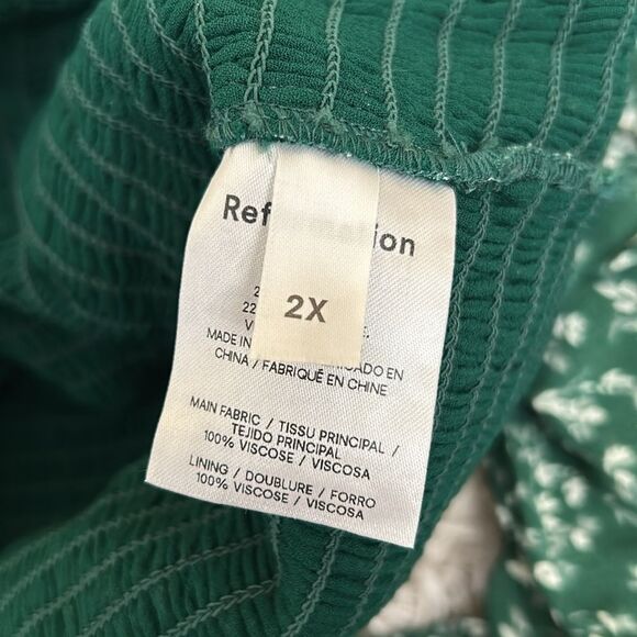 NWT Reformation Pinto Floral Long Sleeve Square Neck Top in Parsley size 2X - Picture 10 of 11